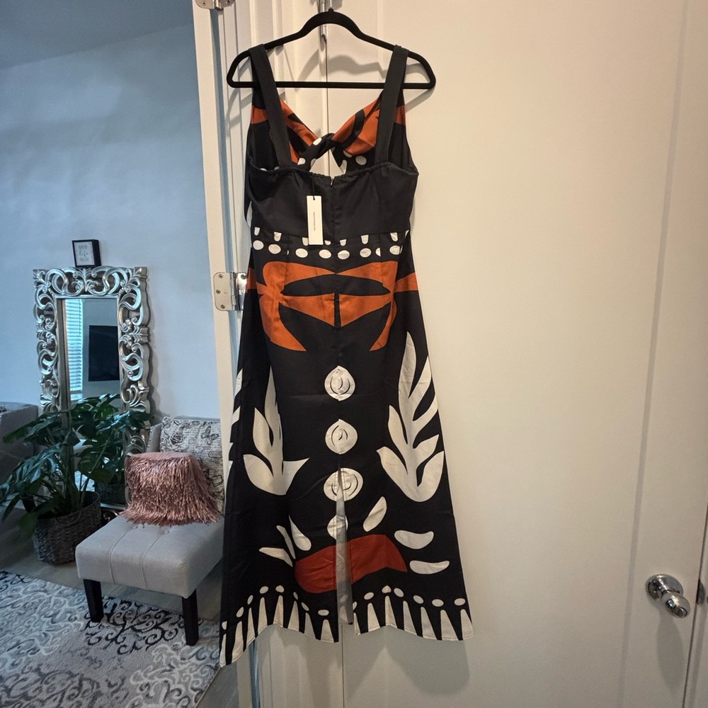 Elegant Black and Orange Dress